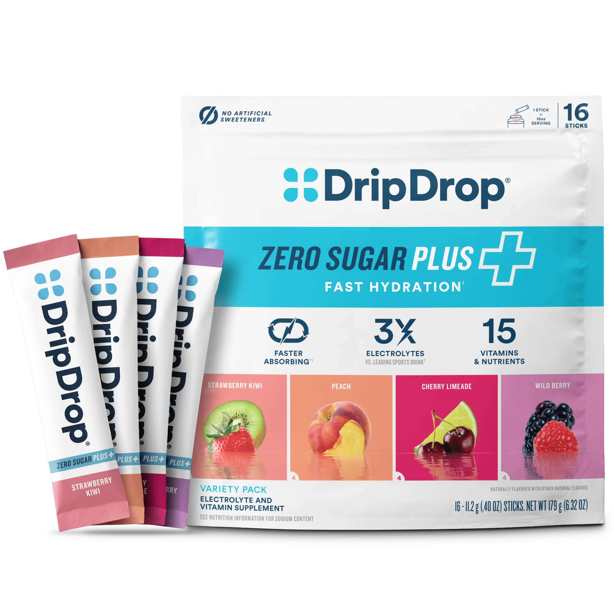 DripDrop Zero Sugar Plus Sugar Free Electrolyte Powder